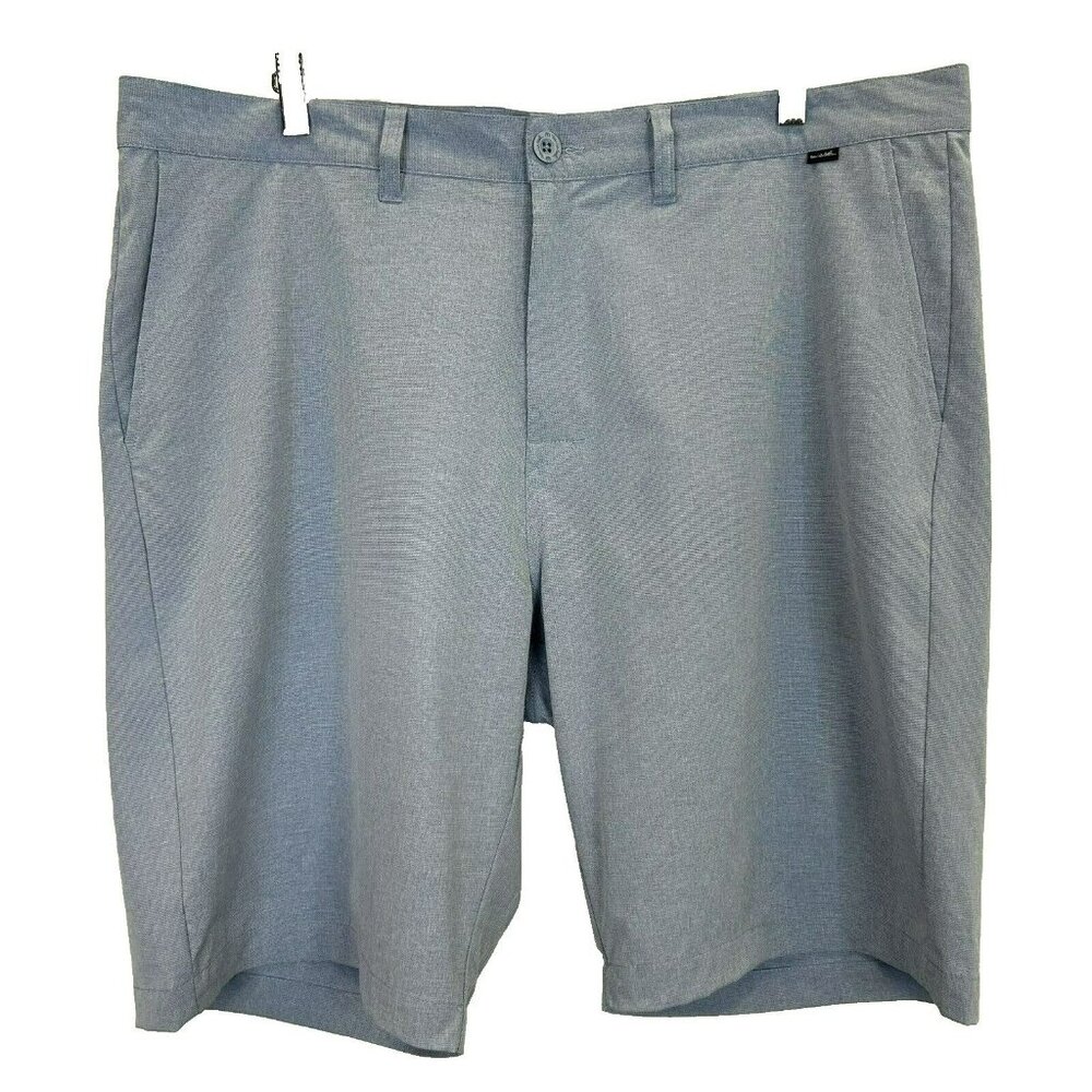 Travis Mathew Shorts Mens Size 40 Golf Flat Front Light Blue 10" Inseam